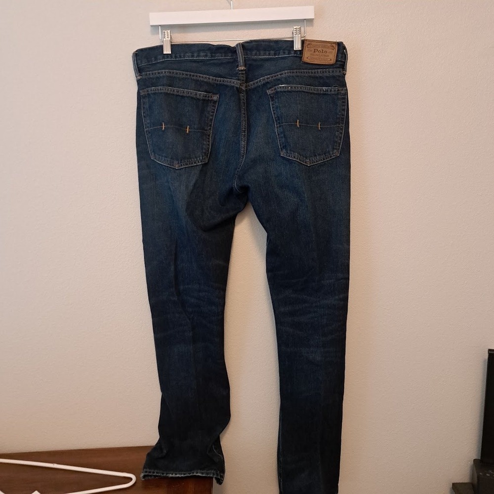 Polo Ralph Lauren Mens Authentic Dungarees Straight Leg Dark Wash Jeans 36x34